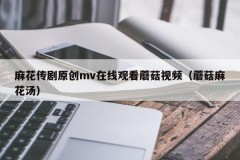 麻花传剧原创mv在线观看蘑菇视频（蘑菇麻花汤）